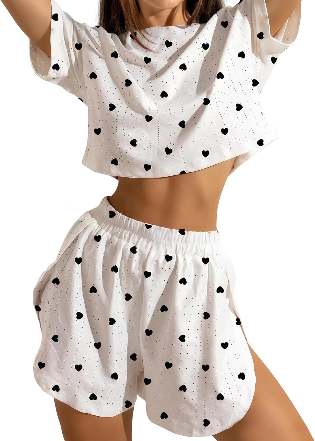 Pajamas for Women Set 2 Piece Soft Pjs Lounge Sets Cut-out Design High-Slit Loungewear Sexy Sleepwear(S-XL)