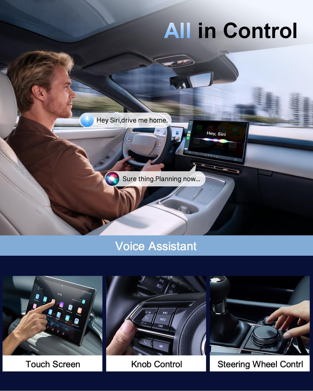 2-in-1 Wireless CarPlay and Android Auto Adapter Dongle | Convert Wired to Wireless, Plug & Play, Auto-connect, For iOS & Android, Fits Factory Wired System Cars