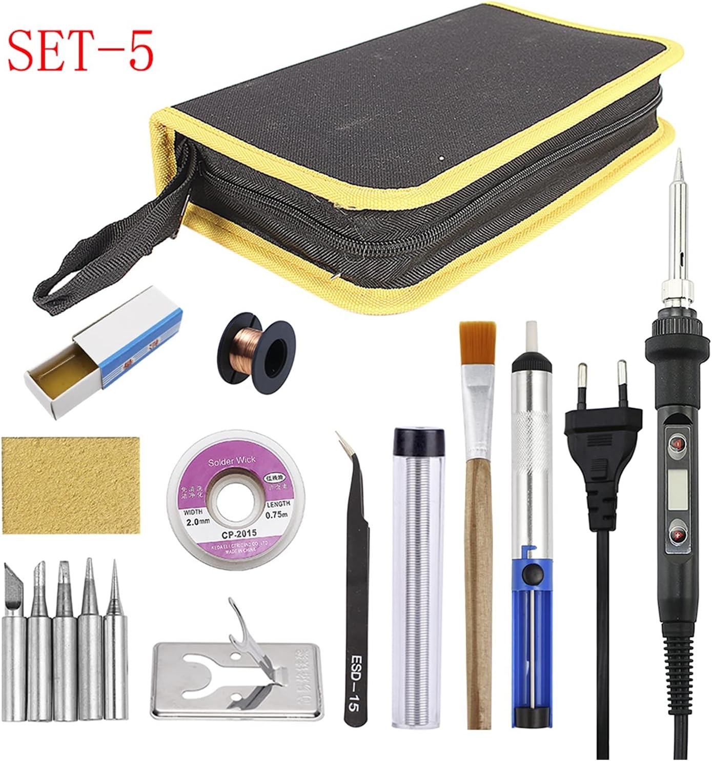 Soldering Station 80 W Soldering Iron Temperature Adjustable LCD Digital 110 V 220 V Electric Iron Set Solder Rework Desoldering Station Repair Kit (Colour: Set-2) (Set)