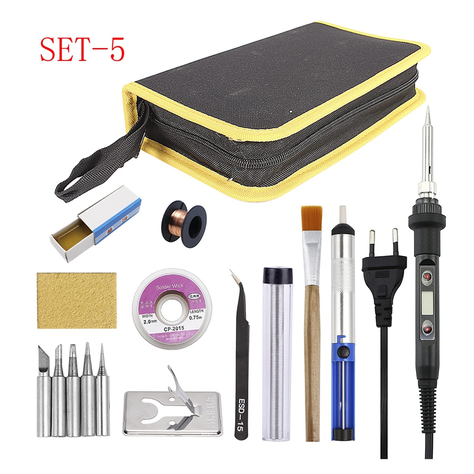 Stazione Saldante, Temperatura di saldatura da 80W regolabile LCD. Digital 11. 0V 220 V. Set di ferro Electric Solder Renwork Kit di riparazione della stazione dississo(SET-1)