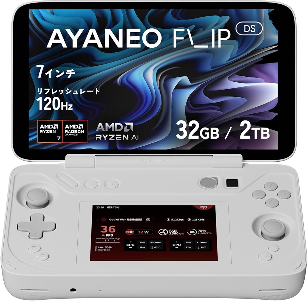 AYANEO Flip DS 7840U 16GB 256GB ブラック ポータブルゲーミングPC「AYANEO FLIP DS」レビュー｜2画面、Ryzen
