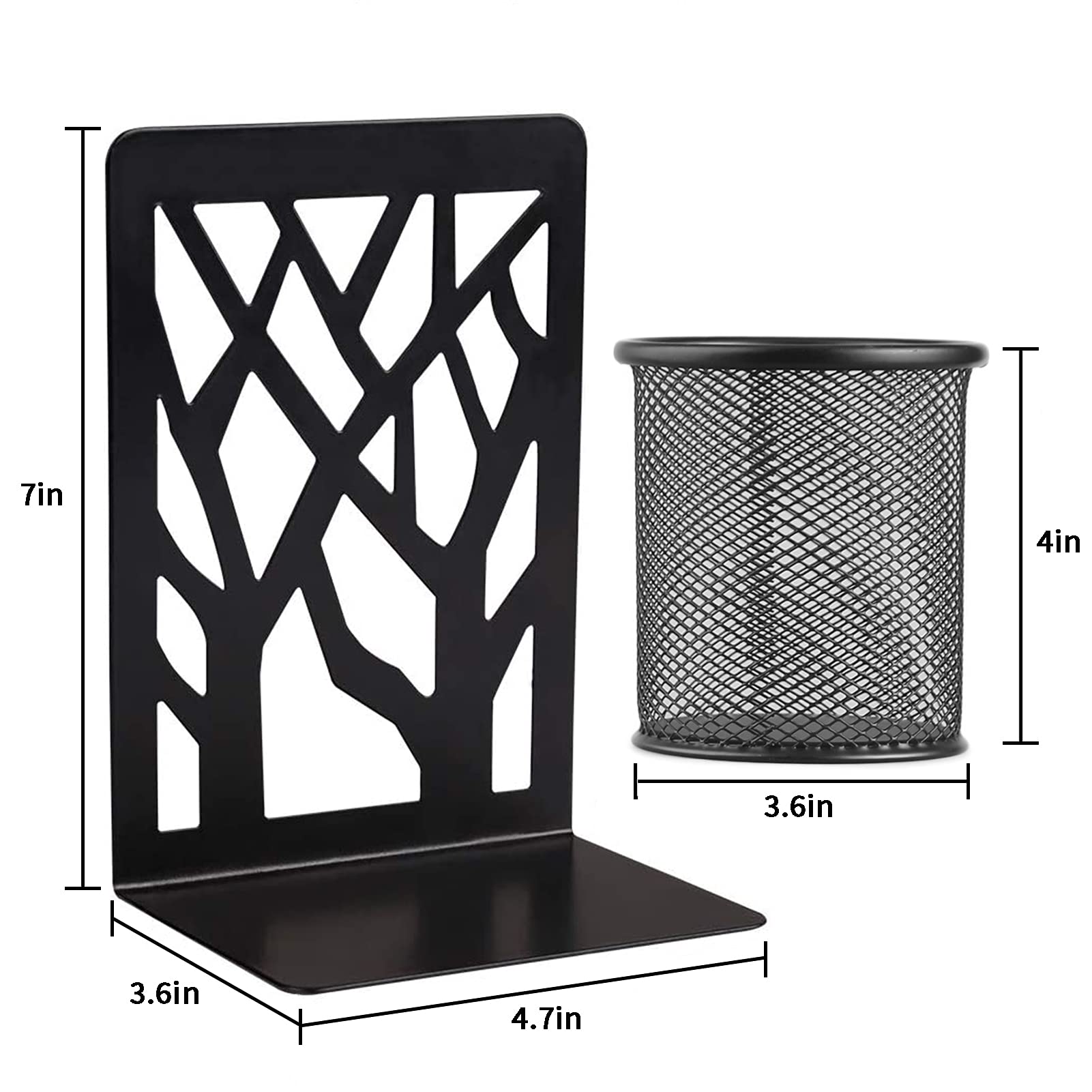 Bookends, 3 works Metal Bookends, Book Holder Shelf, CD Folder Holder - Image 3