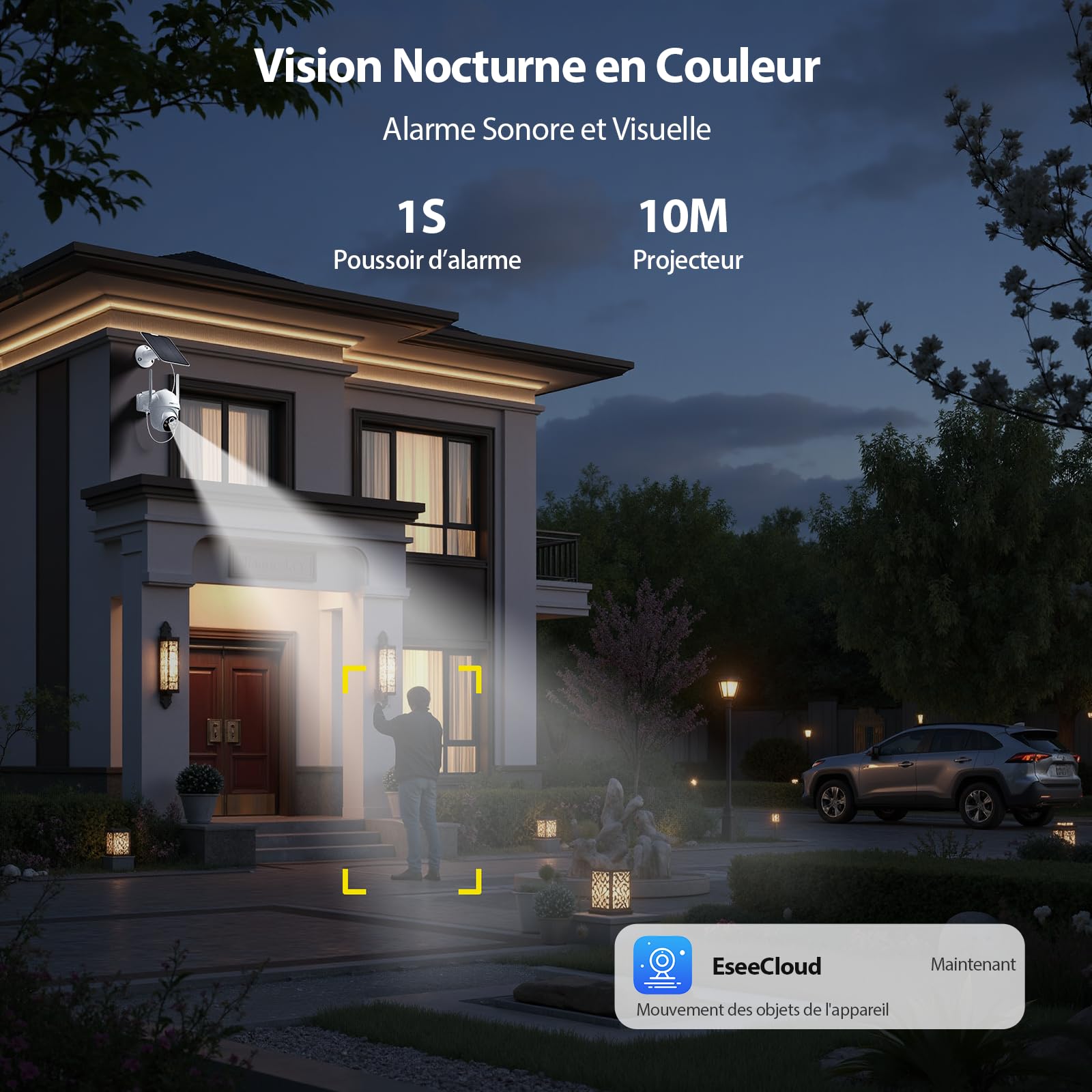 2K/4MP Camera Surveillance WiFi Exterieure sans Fil, Kit 4 Caméras