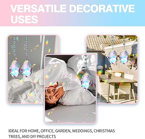 Miniatura 2 de 10 cuentas colgantes de cristal de 1.5 pulgadas1.496 in, cristales de lágrima transparentes para manualidades y candelabros, decoraciones FengShui,