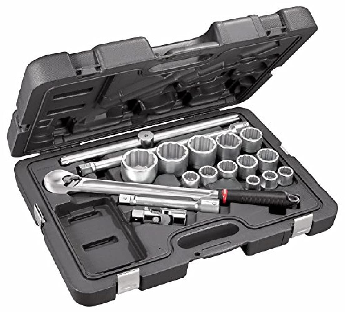 USAG - 605 3/4 B - Assortimento in cassetta di ABS con bussole poligonali (18 pz) - U06050211