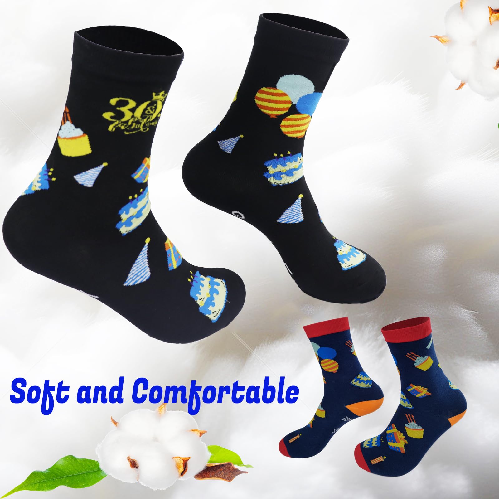 2 pares de calcetines de 90 cumpleaños para hombres y mujeres, calcetines divertidos cosidos, regalos divertidos para mamá y papá