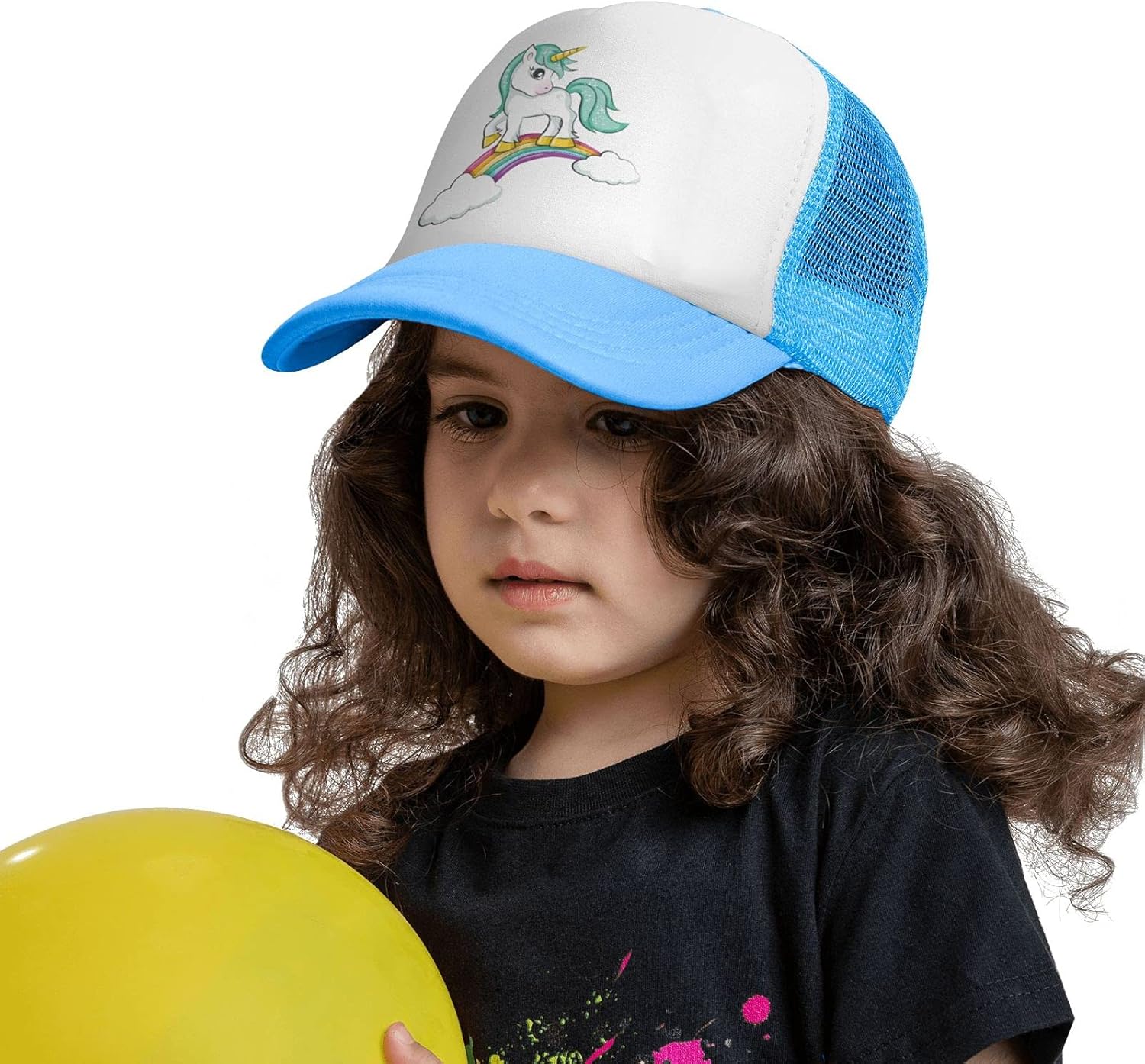 Cute Unicorns Mesh Kids Blue Trucker Hat, Adjustable Baseball Cap Fits Toddler Child Youth Girls Boys : Clothing, Shoes & Jewelry