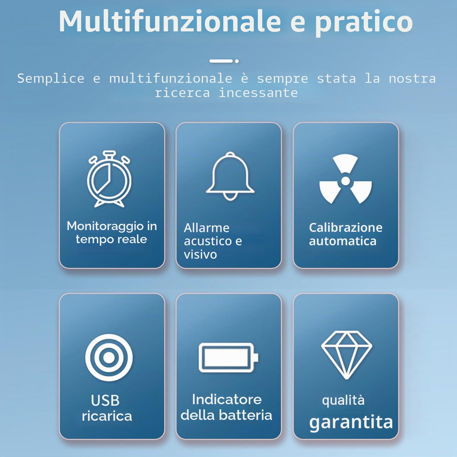 Rilevatore di CO2 TVOC HCHO, Monitor Sanitario Portatile per Interni PM2.5 PM10 con Allarme per Test della qualità 'aria (WHITE)