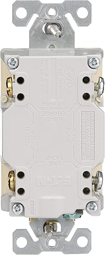 Miniatura 4 de EATON Wiring GFCI Self-Test 20A -125V Receptáculo dúplex resistente a manipulaciones con placa de pared de tamaño estándar, marfil