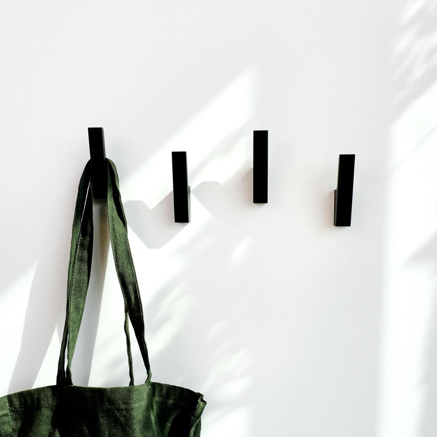 Wood Wall Hooks - Set of 4 - Solid Black Walnut Wood Coat Hooks for Hanging Hat, Purse, Backpack, Bag, Jacket - Modern Farmhouse Decor for Wall and Practical Entryway Hooks (Walnut) - Image 3