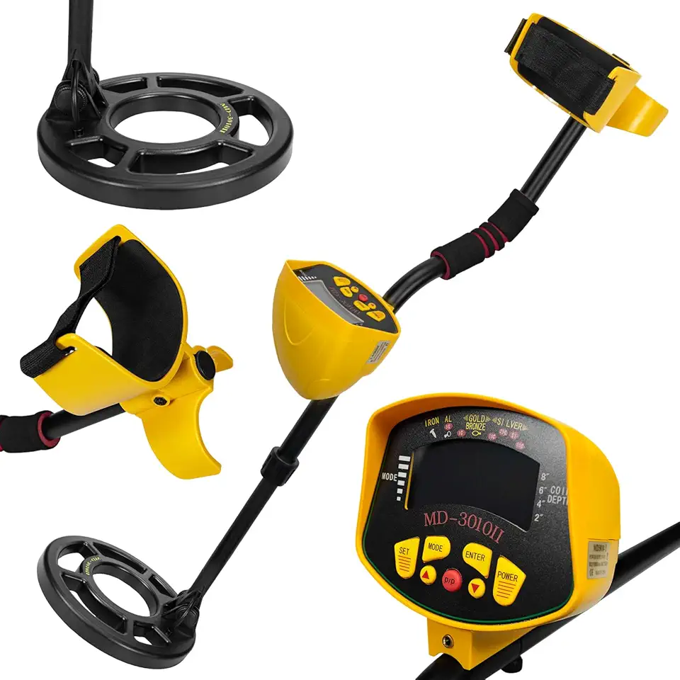 Detector de Metais Profissional MD-3010/1, Alcance de 1.5m e Frequência 7.5kHz, à Prova d'Água e Quedas, com 3 Modos para Praia, Campo e Jardim, Ideal para Ouro, Prata e Moedas