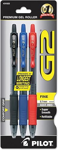 Miniatura 1 de Pilot 31023 colores punta fina G2 bolígrafos retráctiles 3 unidades surtidos