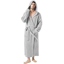 MH MYLUNE HOME Mens Robe with Hood Pockets, Plush Mens Bathrobe House Coat