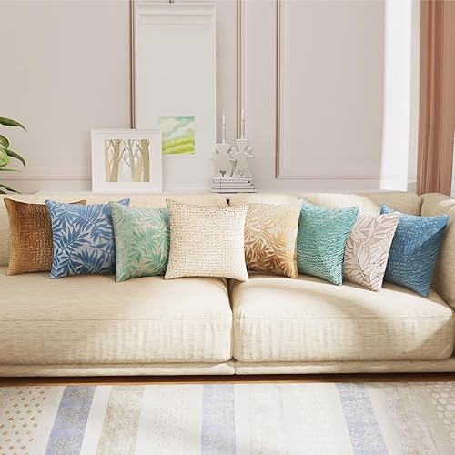 Miniatura 7 de HPUK Juego de 2 fundas de almohada bordadas bohemias de 18 x 18 pulgadas, juego de 2 almohadas decorativas para sala de estar, dormitorio, sofá,