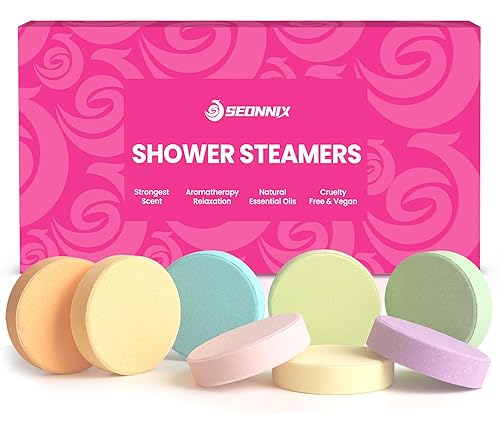 Shower Steamers Aromatherapy, 8 Pack Shower Bombs for Relaxation and Stress Relief, Natural Essential Oils Spa Gift Set for Women, Birthday Gifts,