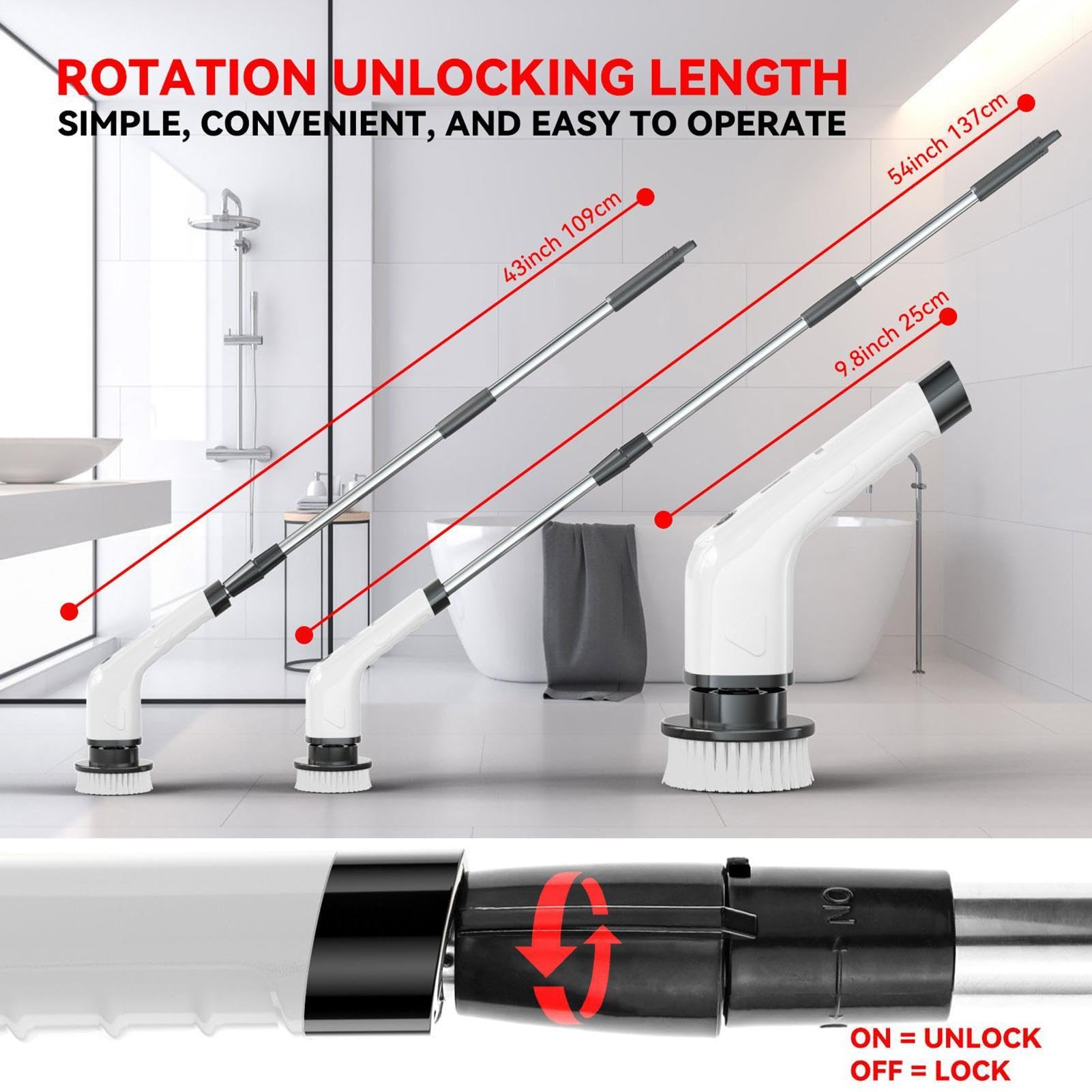 Cepillo De Baño Sin Cable Herramienta Segura e Impermeable | Cepillo Eléctrico Para Ducha Para Hogar Puertas De Ducha Fregaderos De Cocina Bañeras Y