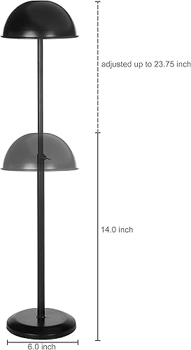 Miniatura 5 de MyGift Soporte de peluca independiente de metal negro y soporte para sombreros con forma de cúpula y altura ajustable, juego de 2