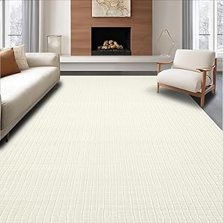 Flatwoven High Traffic Area Rug 8x10, Sculpted Ribbed Oval Elegant Textu...