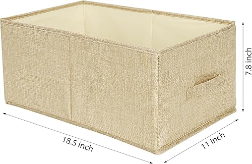 Miniatura 2 de Contenedores de almacenamiento abiertos con asa, organizador de ropa, contenedor de tela de lino, cesta plegable para el hogar, armarios, estantes,