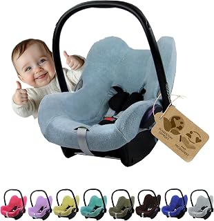 Sommerbezug Babyschale kompatibel mit Maxicosi Cabri Fix (hellgrau)