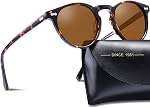 Lunettes de soleil polarisées rondes en acétate vintage CARFIA pour femmes, protection UV CA5288