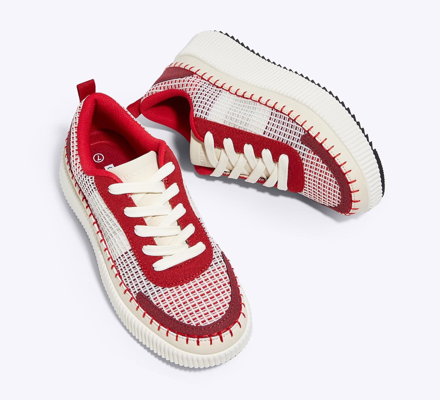 LUCKY STEP Women's Platform Sneakers Rhinestone Fashion Chunky Casual Sparkly Retro Braided Walking Shoes - Image 6