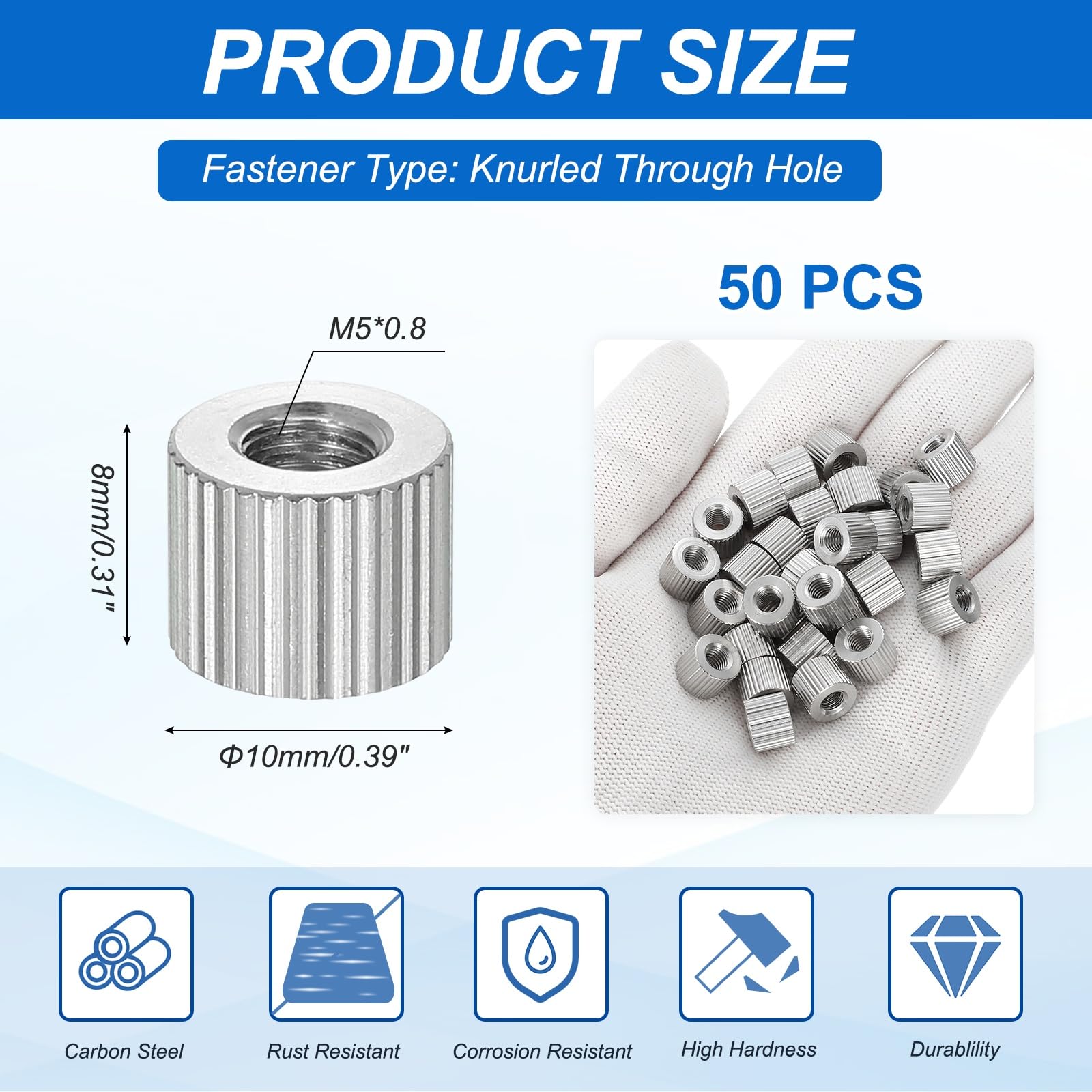 PATIKIL M5 Knurled Thumb Nuts - Image 2