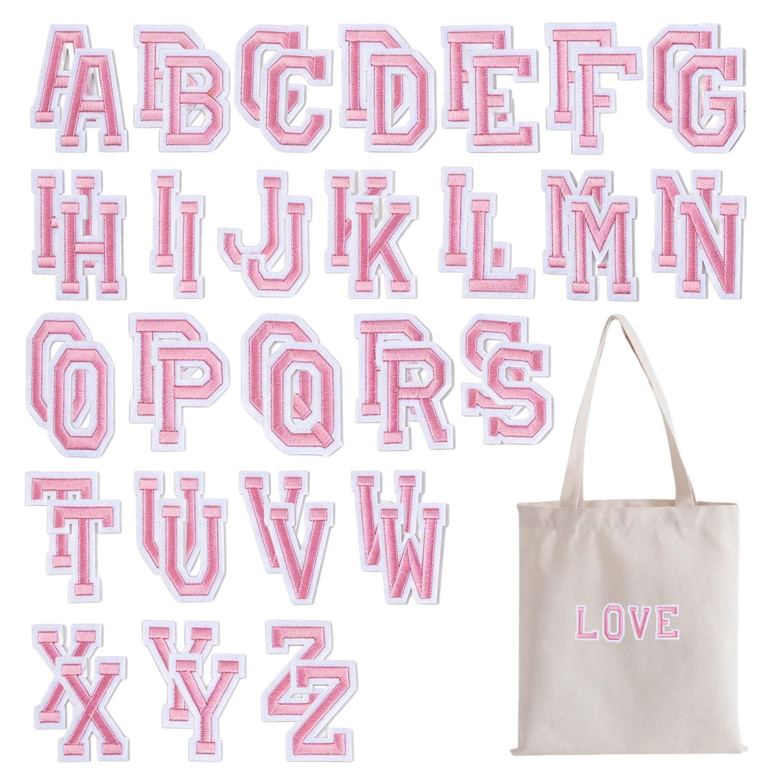Elovara 52 Pcs Iron on Letters for Clothes,for Jackets, T-Shirts, Hats,Bags