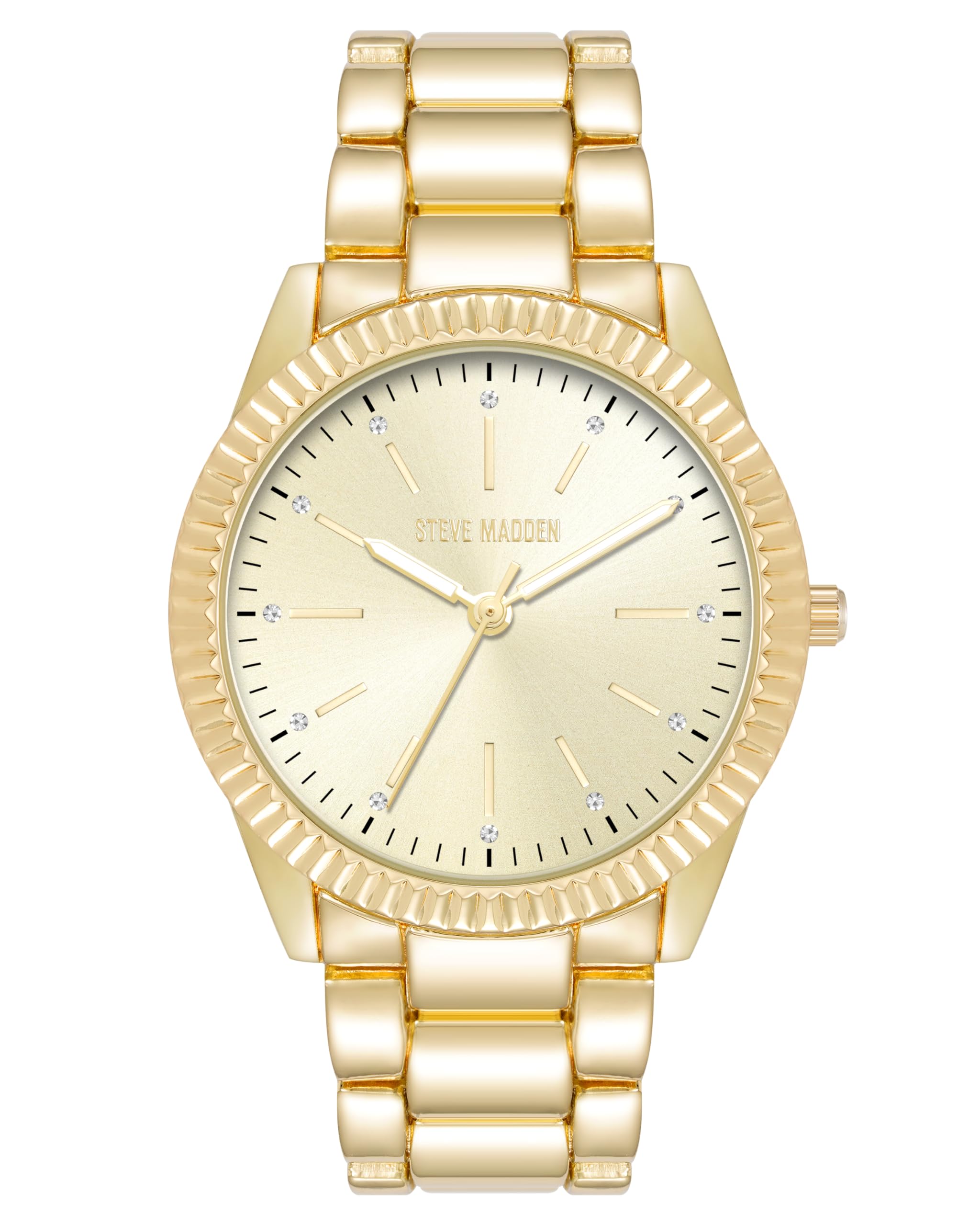 Steve Madden Orologio da donna con cinturino in vero cristallo