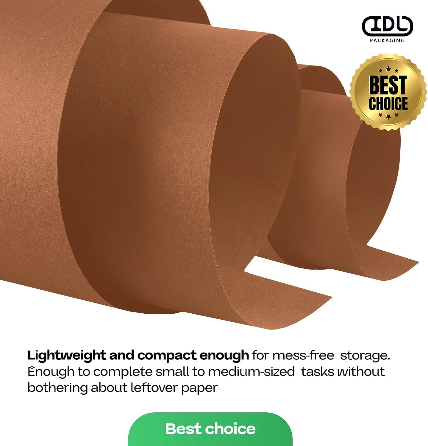 Brick-Colored Kraft Paper Roll 18" x 2160" (180 feet) - USA-Made Craft Paper for School & Art - Quality High-Density Material for Gift Wrapping & Packing, Shipping & Moving by IDL Packaging