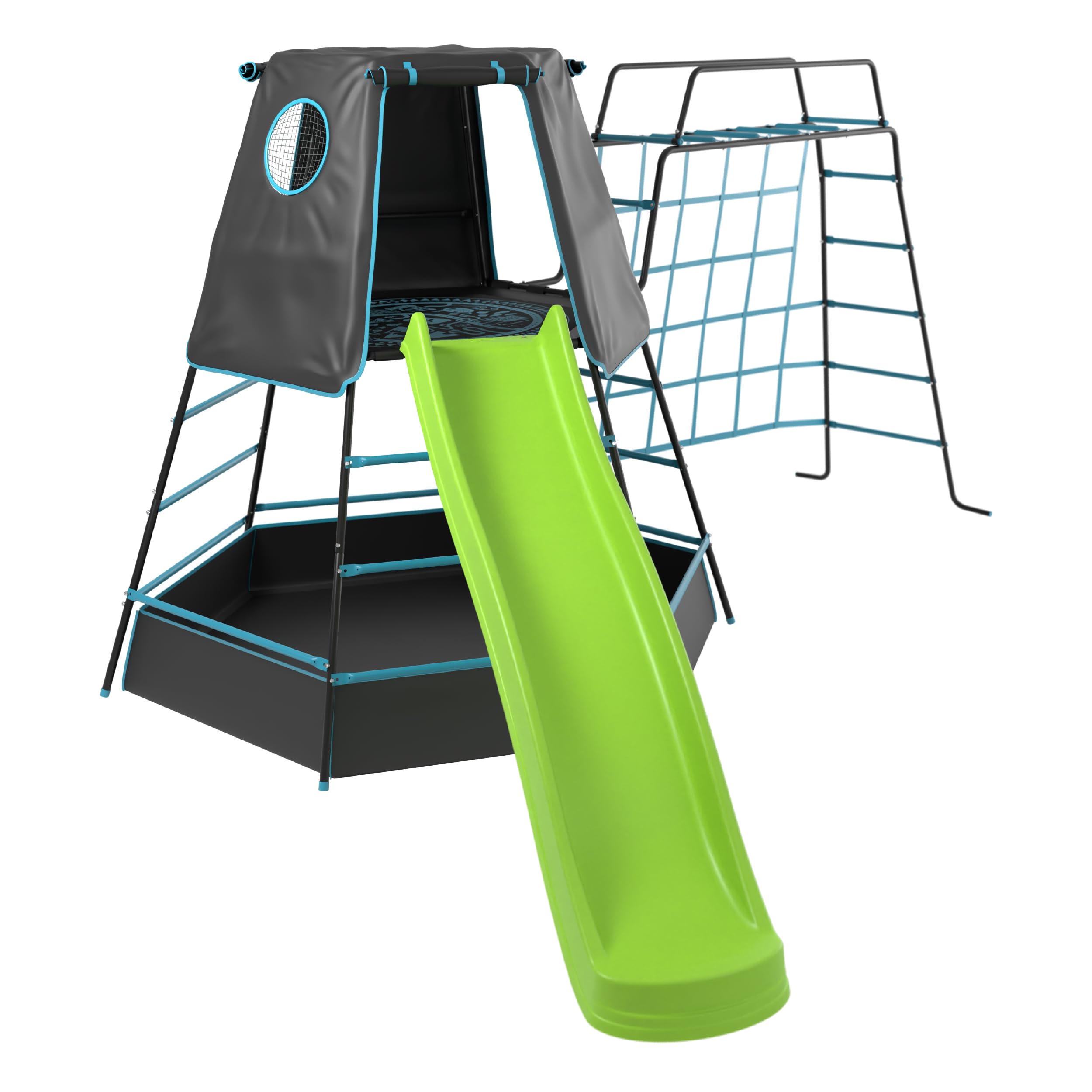 B&Q -  Tp Explorer Metal Climbing Frame Set With Monkey Bridge Black Edition