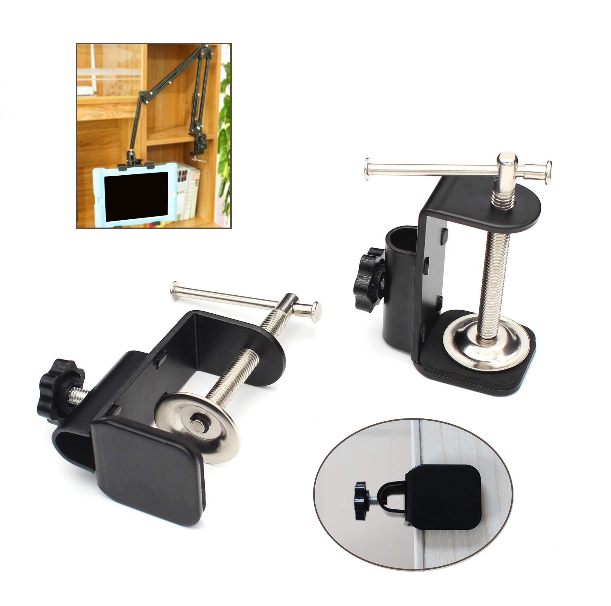 Anmeilexst 2 Pcs Adjustable Work Surface Mounting Bracket Retaining Clip, Small Equipment Cantilever Bracket