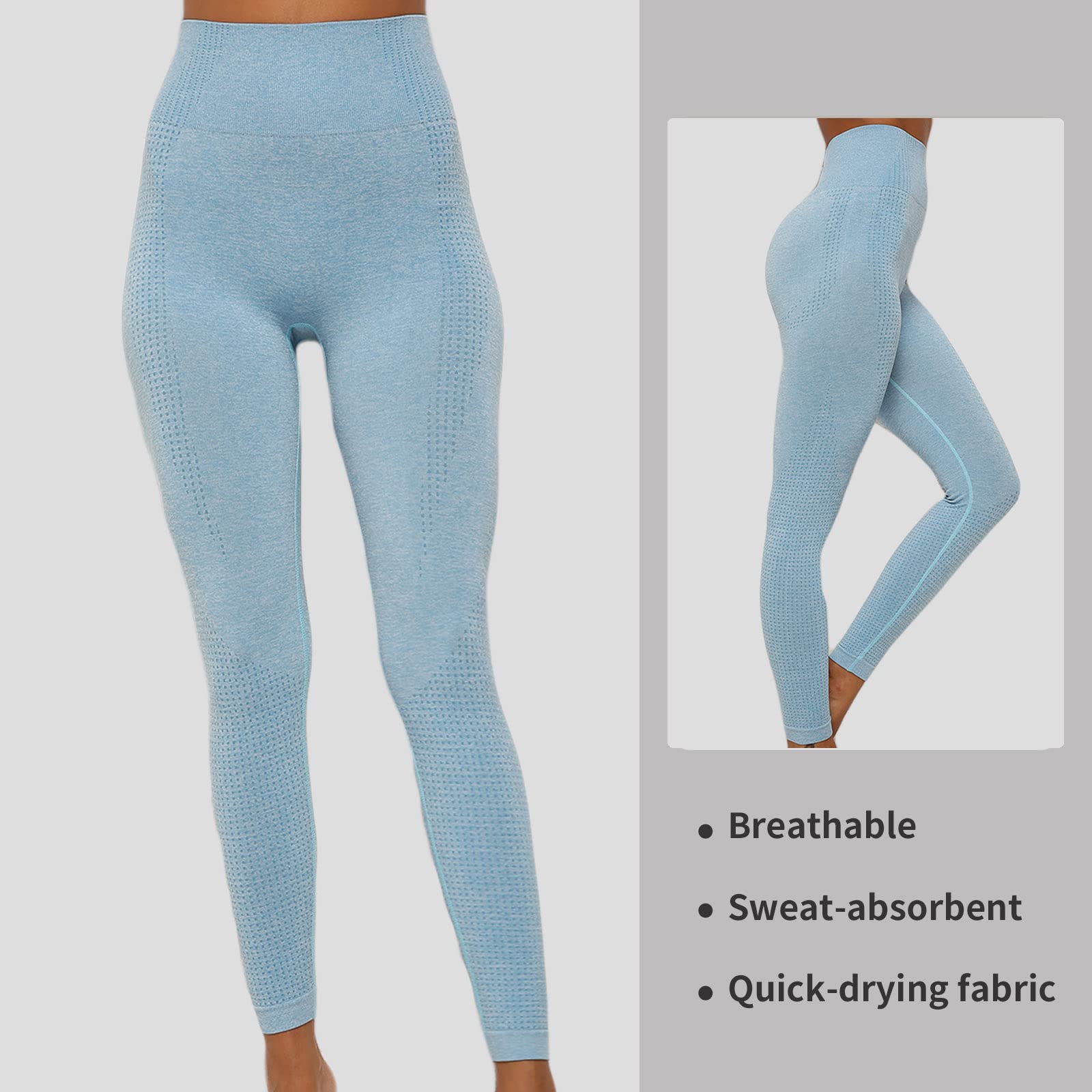 Merlvida Leggins Sportivi Donna Vita Alta Leggings Push Up Pantaloni Palestra Controllo della Pancia Anticellulite Pantacollant Opaco Elastici Tuta Collant Abbigliamento Sportivo Donna Yoga Fitness