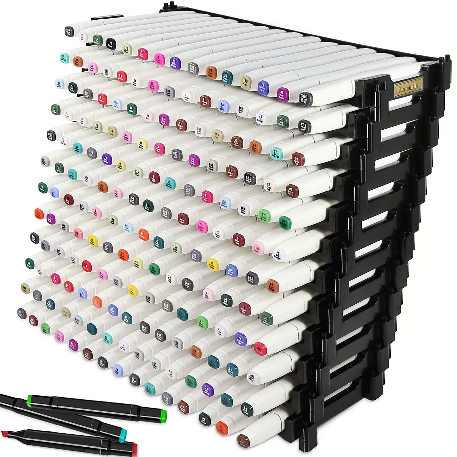 Evemodel 15 * 6 Stifthalter Schreibtisch Bürsten Schlitz-Haltebecher PC Kunststoff Desktop-Markierungshalter zum Organisieren (12Stk., schwarz)