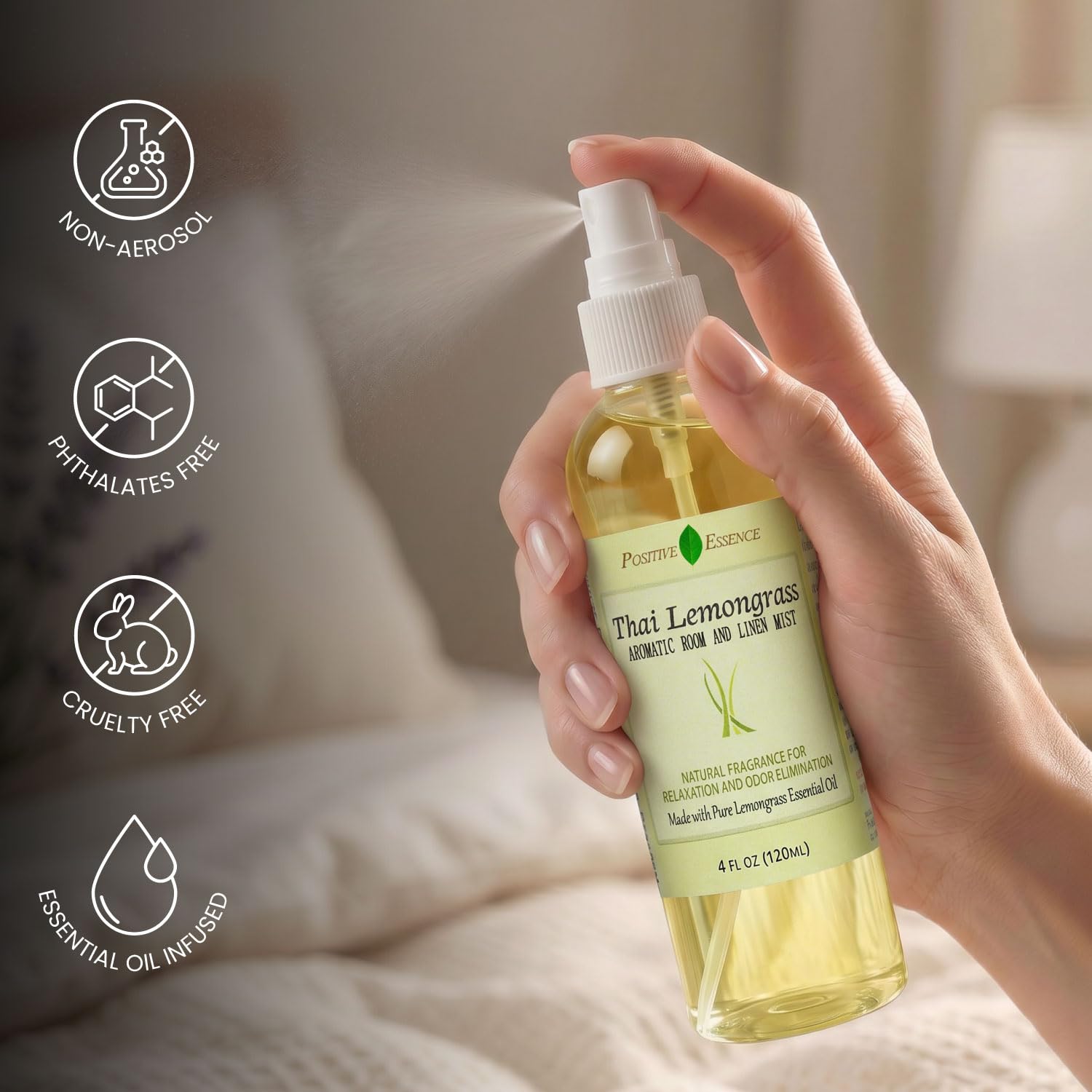 Thai Lemongrass Linen & Room Spray - 120ml - Natural Air Freshener