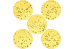 500Pcs You're Invited Gold Foil Seals for Envelope Decor