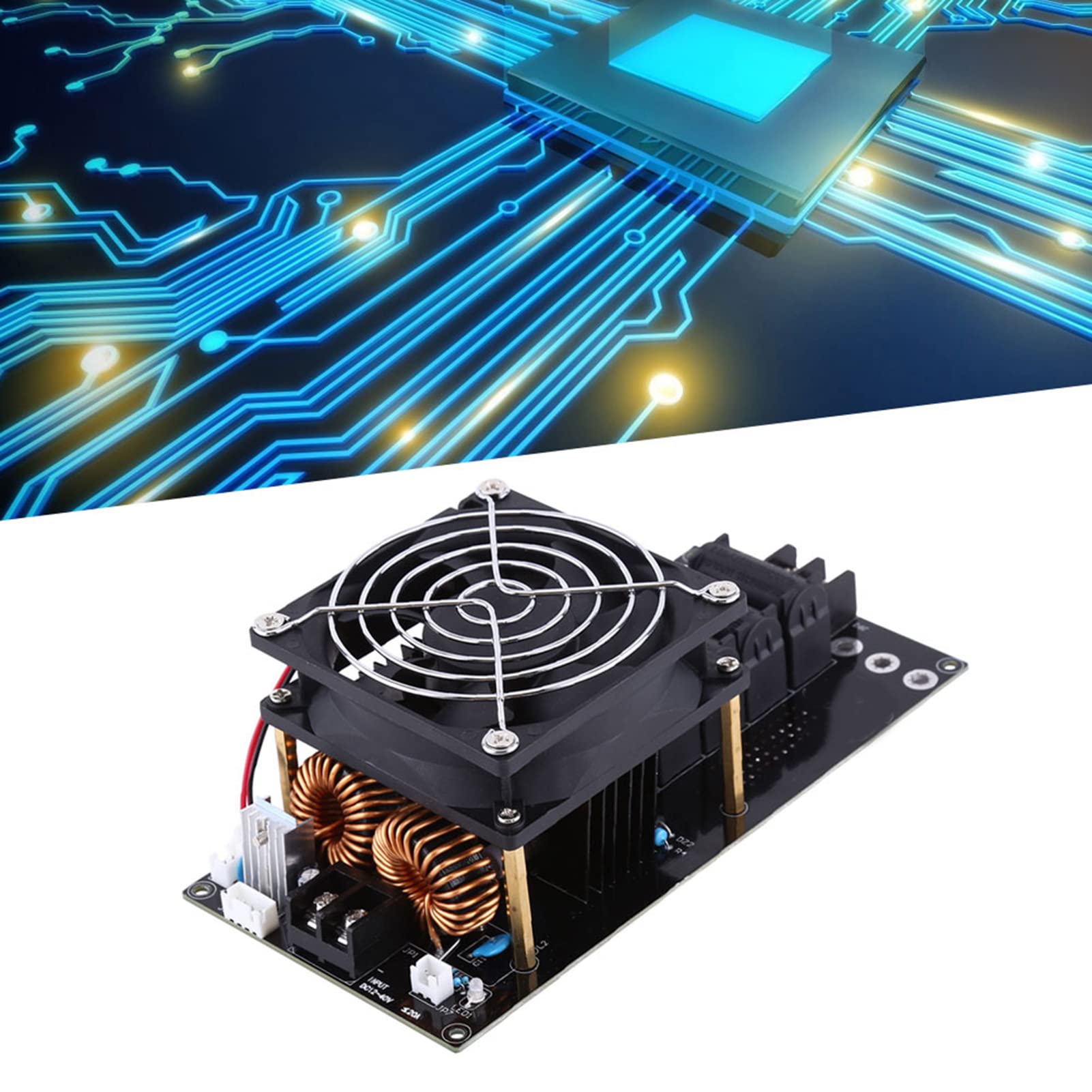 Placa calefactora, DC12-36V 20A 1000W ZVS Módulo de calefacción por inducción, calentador de bobina, fuente de alimentación Calefacción Placa calefactora de bajo voltaje, para bricolaje doméstico