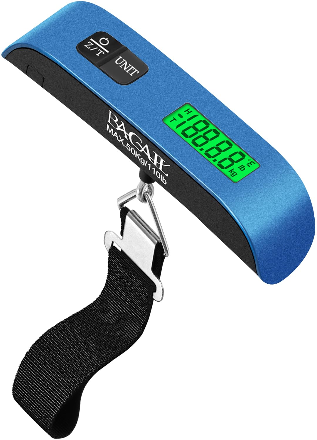 BAGAILDigital Luggage Scale, 110lbs Hanging Baggage Scale with Backlit LCD Display, Portable Suitcase Weighing Scale, Travel Luggage Weight Scale with Hook, Strong Straps for Travelers