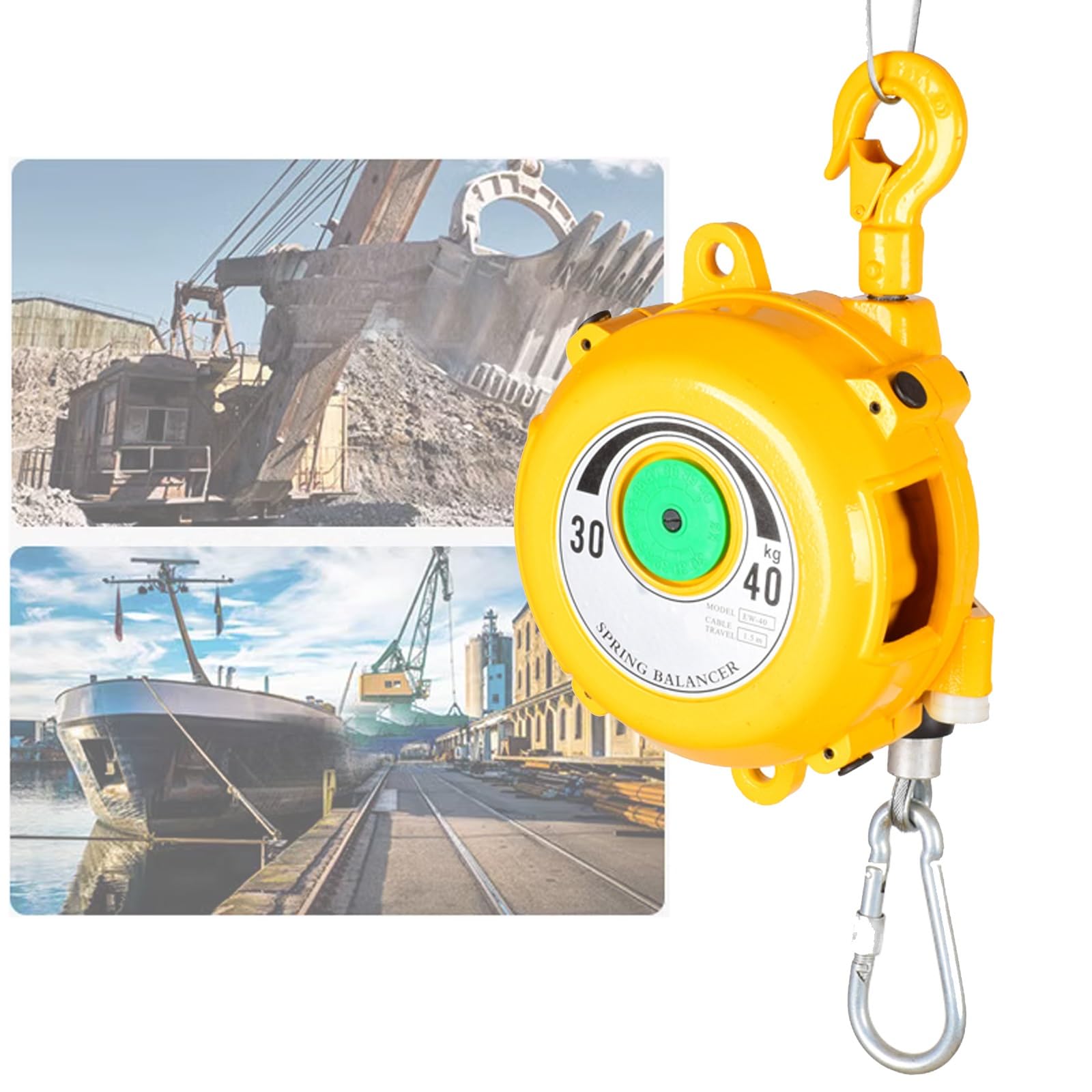 WEKONUMEX Retractable Spring Balancer, Retractable Spring Balancer 1.5m Aluminum Alloy Adjustable Multiple Sizes(30-40kg)