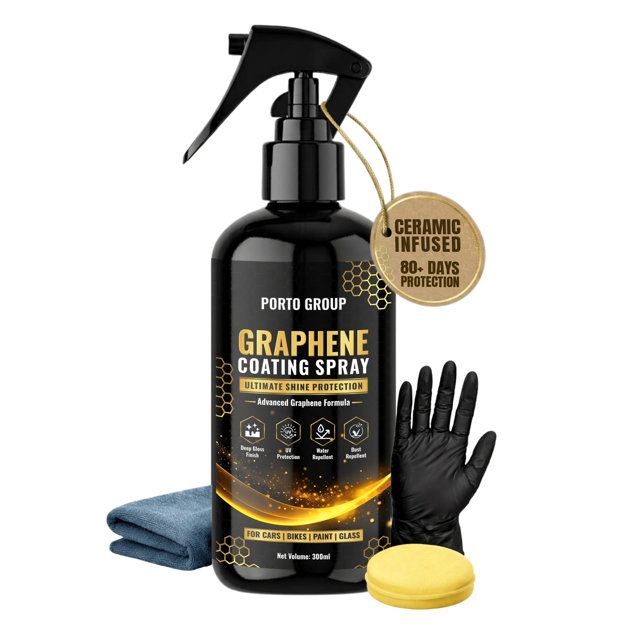 Advance Graphene Coating for Car & Bike 300ML | Ceramic Coating for High Gloss & Water Repellent Protection | Quick Car Shiner Spray & Wipe for Durable Shine & Dirt Resistance-picture-35