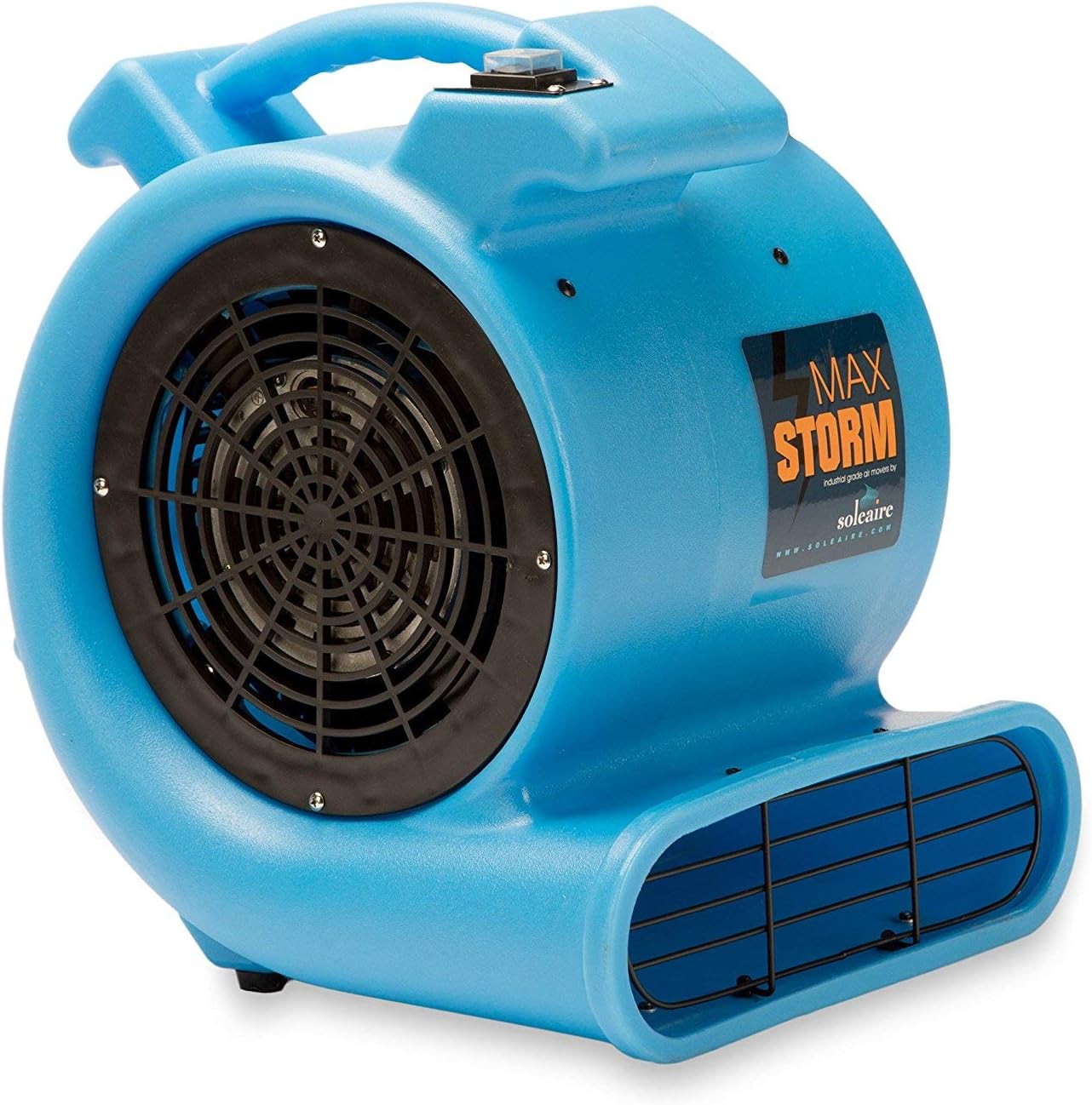 Max Storm 1/2 HP Durable Lightweight Air Mover Carpet Dryer Blower Floor Fan for Pro Janitorial Cleaner, Blue, 1 Pack