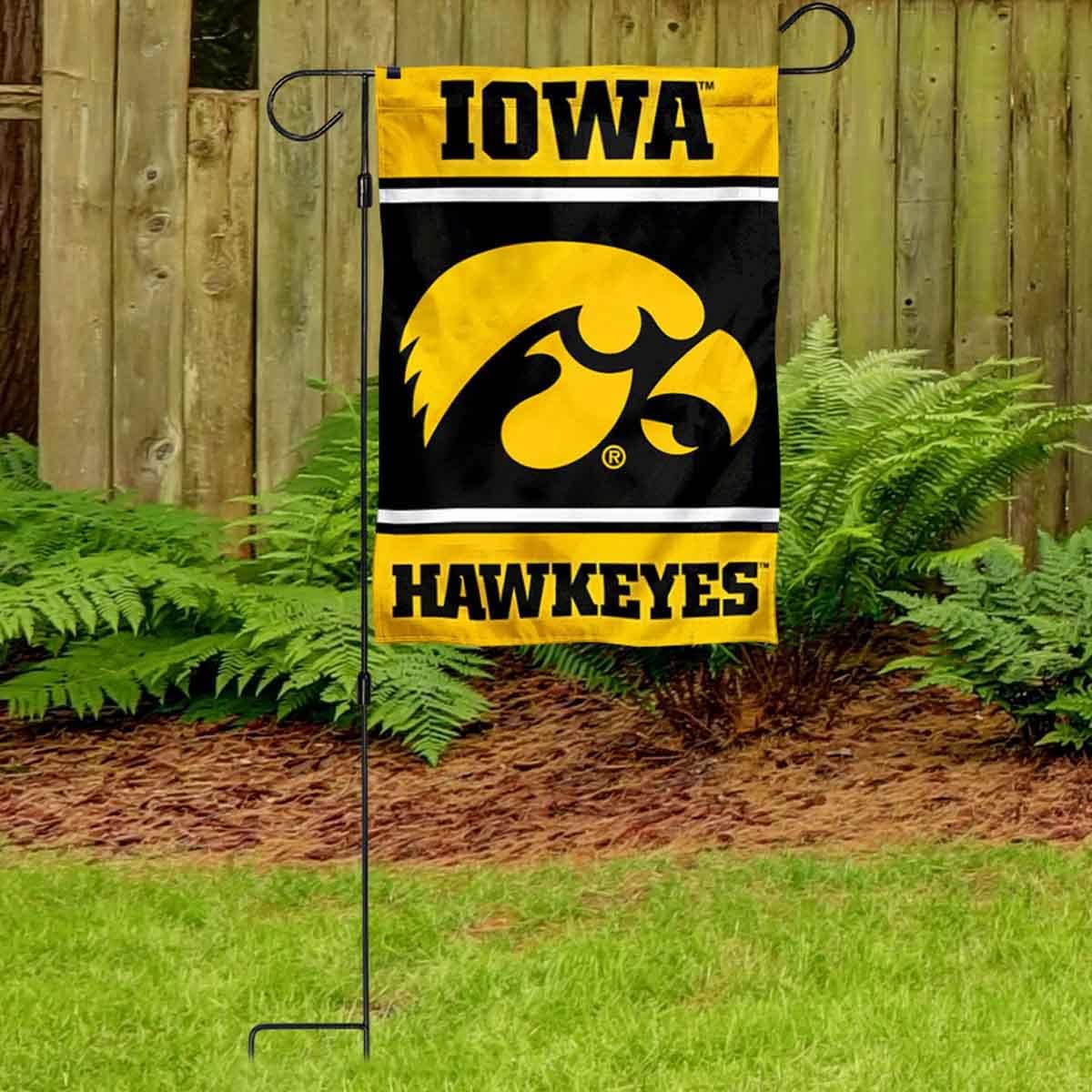 Hawkeyes Garden Banner Flag with Flag Pole Stand Set - Image 3