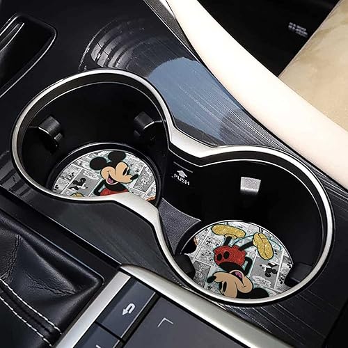 Miniatura 6 de Posavasos de automóvil para portavasos, paquete de 2 posavasos universales antideslizantes para automóvil, lindos accesorios de automóvil para