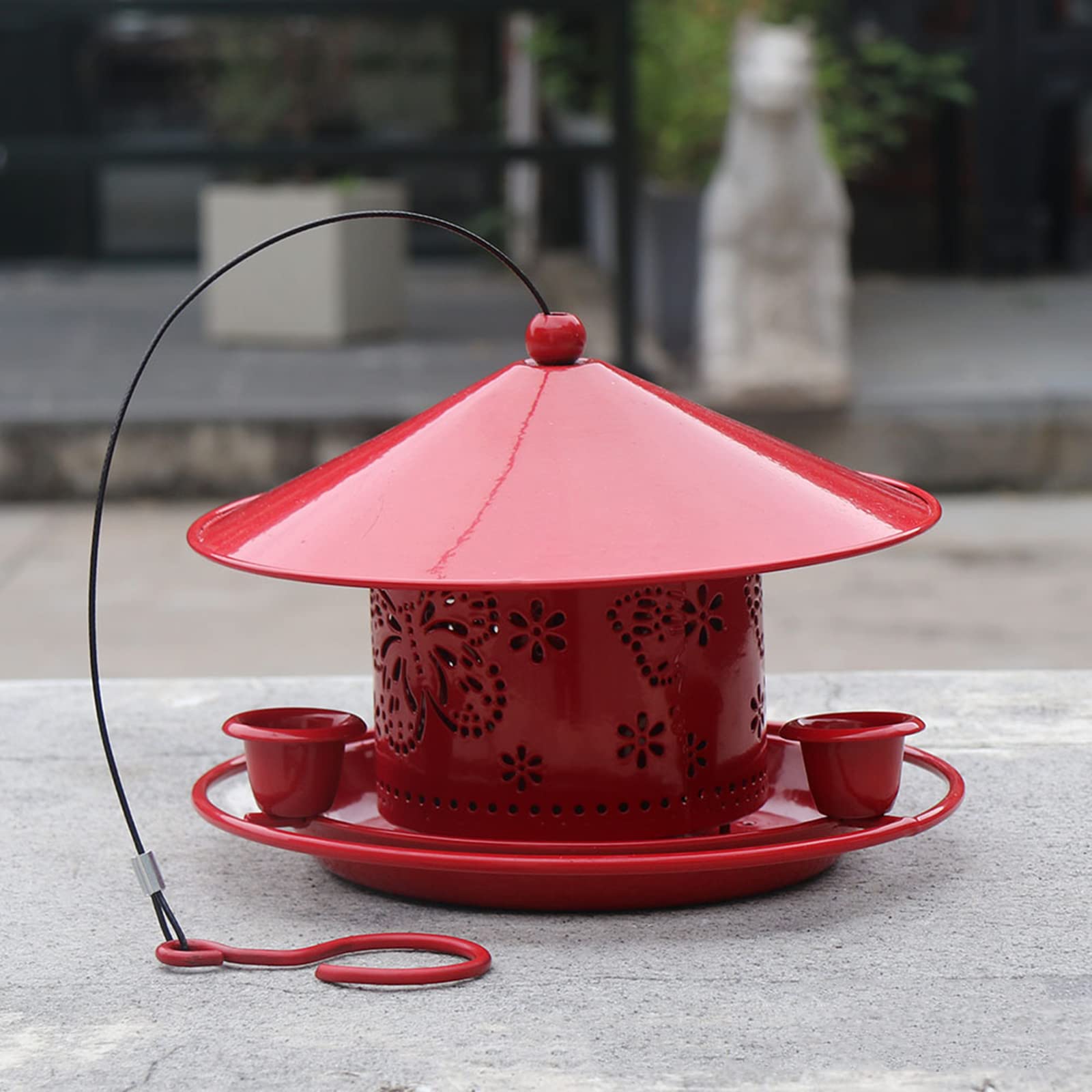 Mangiatoia per colibrì Alimentatore per colibrì per piccoli uccelli selvatici Facile da pulire Fornitura d'acqua sospesa per giardino giardino all'aperto Appeso Uccello Acqua