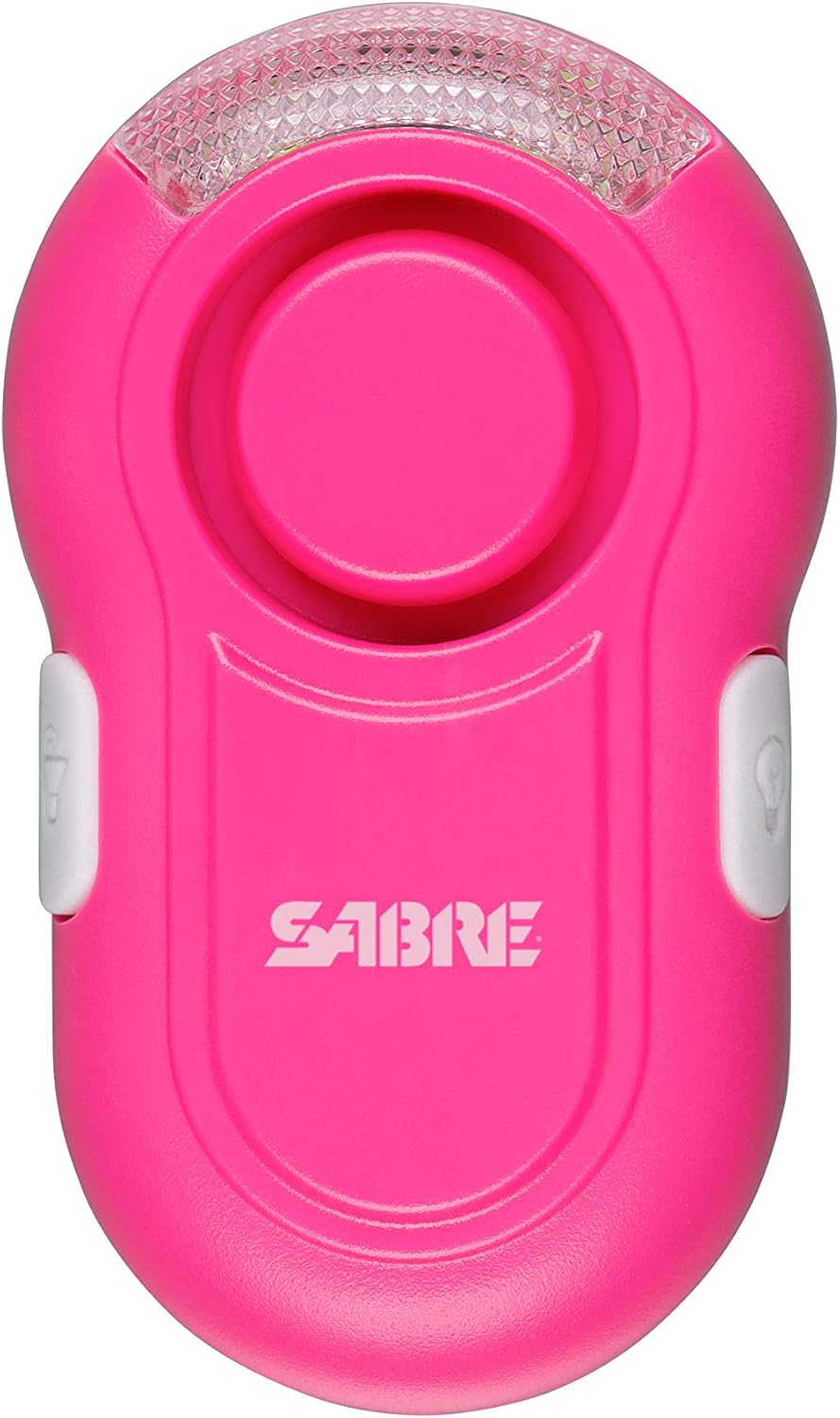 Sabre 2-in-1 Clip-On Personal Alarm with LED Safety Light, 120dB Alarm, Audible Up to 1,300-Feet (395-Meters