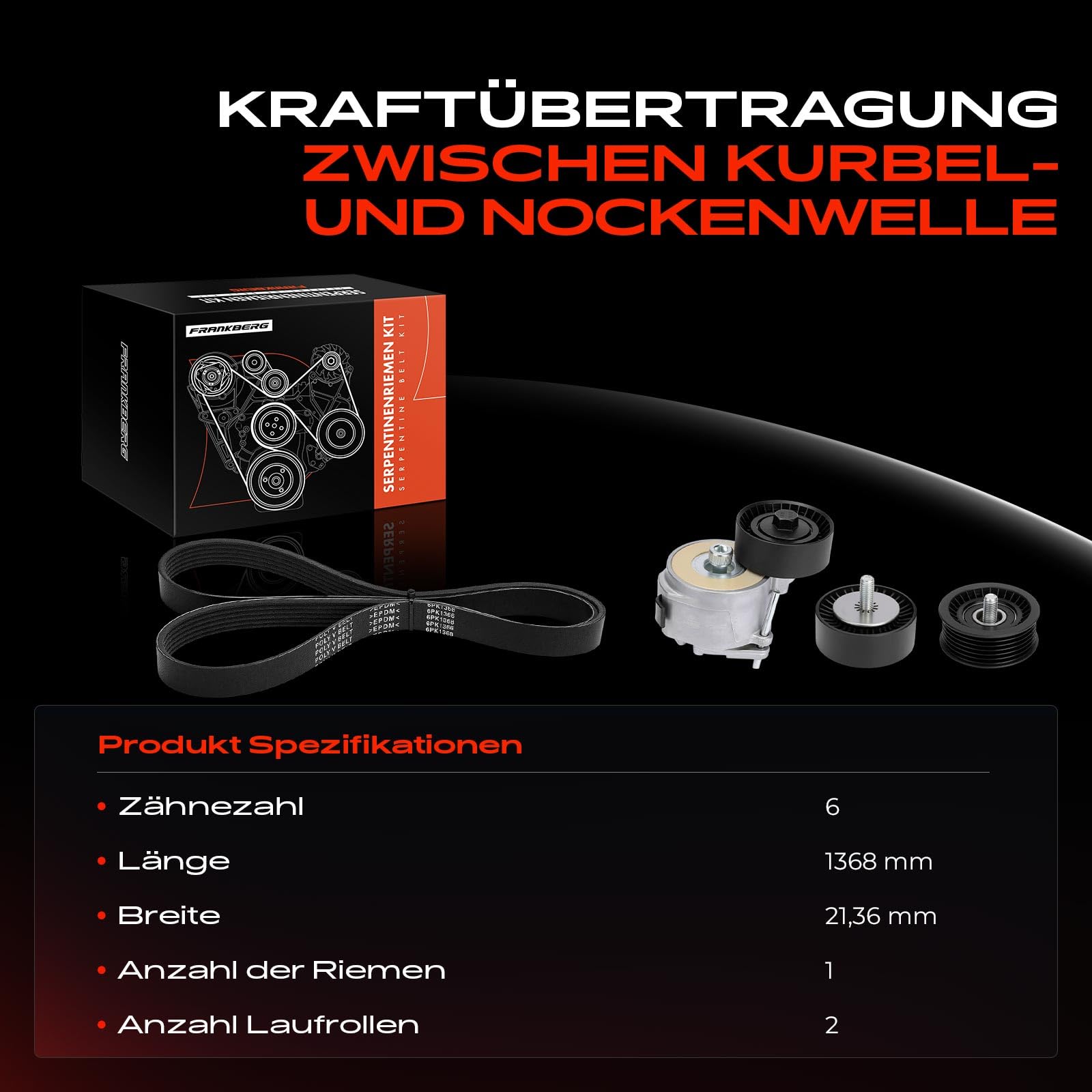Frankberg Kit cinghia di distribuzione set cinghia di distribuzione