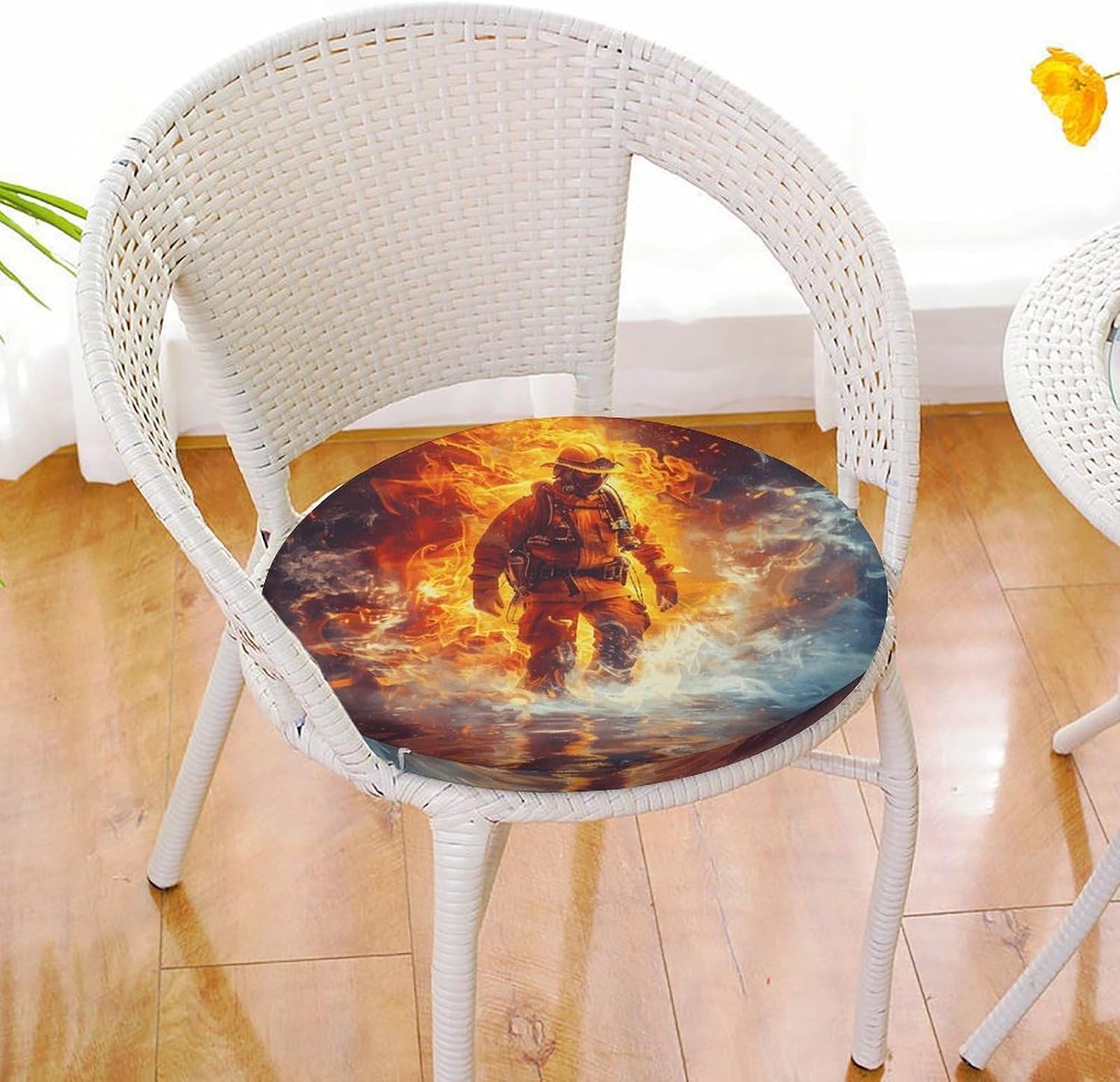 Firefighter Fireman Flame Chair Cushions Floor Pillow Chair Pad