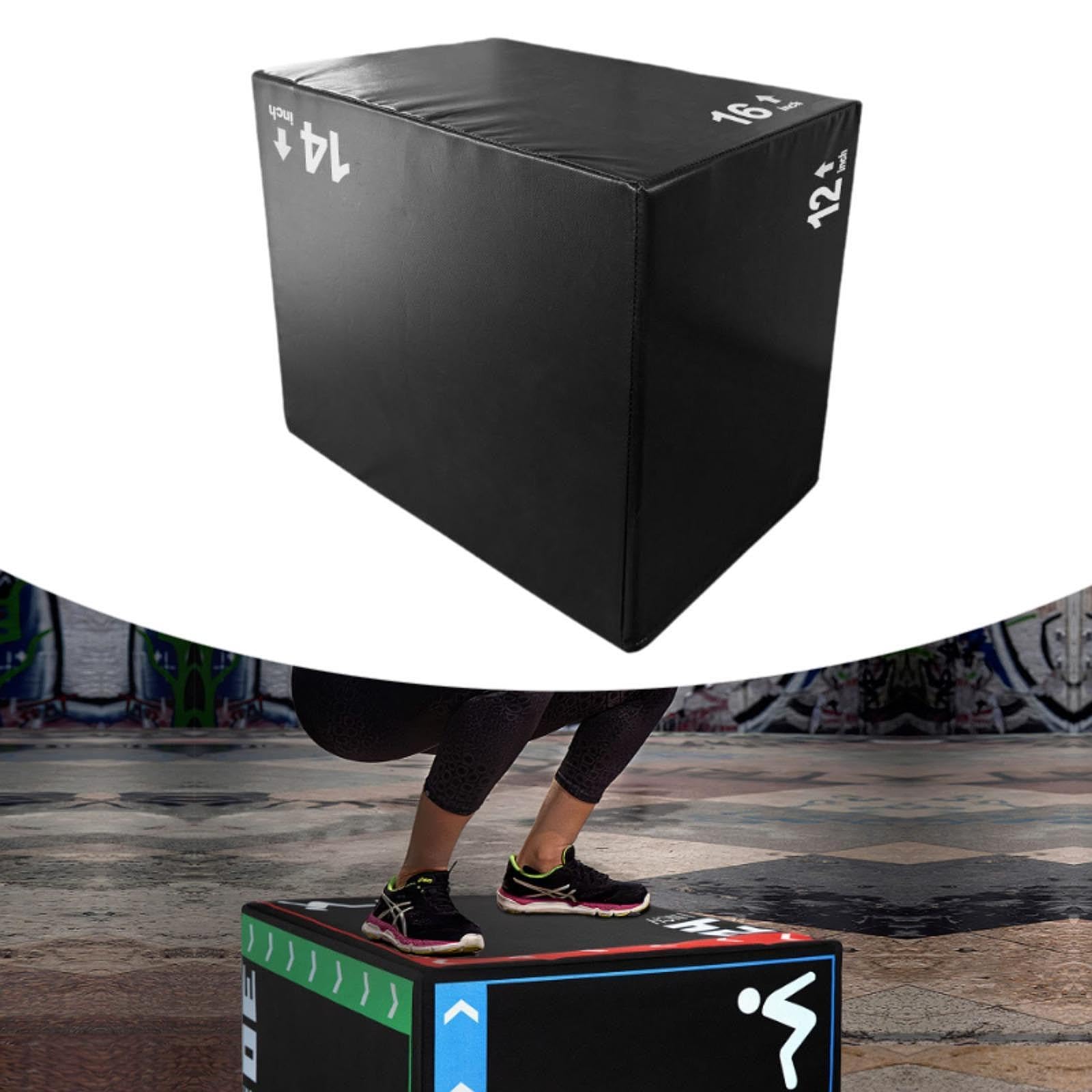 Plyo Box 60cm (24 inch) Sprungkasten für Krafttraining, Jumping Übungsbox aus stabilem Kunststoff für Fitnessstudio & Crossfit