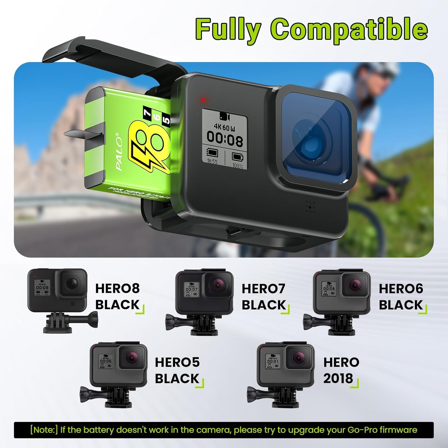 2 batterie per Hero 8/7/6/5 Black e caricatore per Hero 12/11/10/9/8/7/6/5 Black – Caricabatterie con accessori per batteria, ricarica Chnell, bassa temperatura adatta