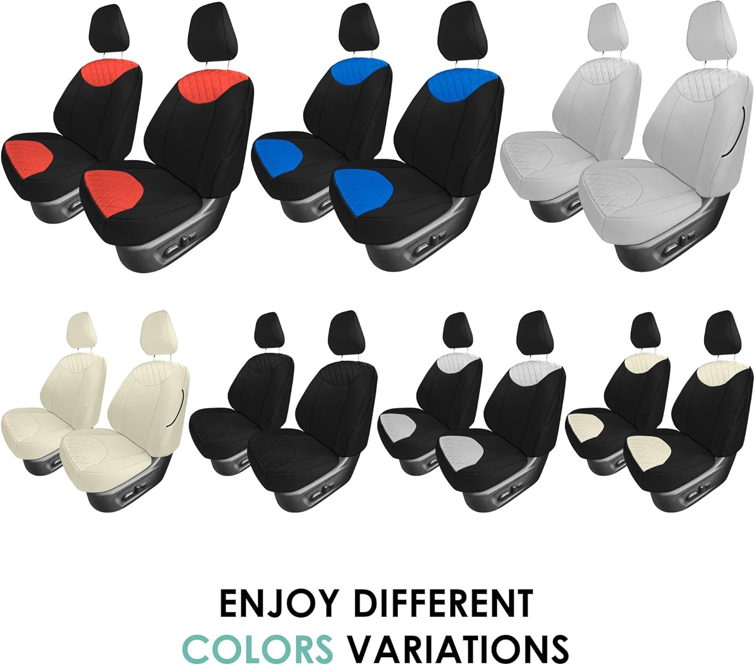 FH Group Custom Fit Car Seat Covers Specifically Made for 2019-2025 Nissan Altima, Front Set Black Ultraflex Neoprene, 5 Seater Sedan Seat Covers, Nissan Accessories